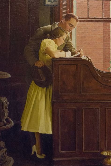 Marriage License Close Up By Norman Rockwell 1955 Oil On Canvas