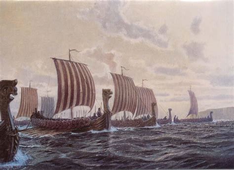 Viking Fleet On A Raid Viking History Viking Ship Vikings
