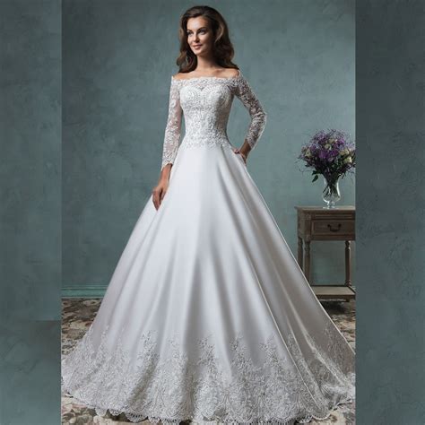 Long Sleeve Solid White Wedding Dress Taka69designs