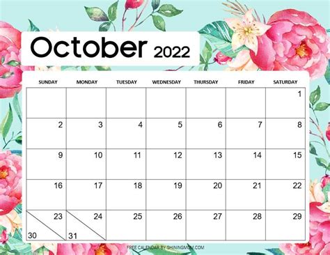 October 2022 Calendar 18 Beautiful Free Printables For You