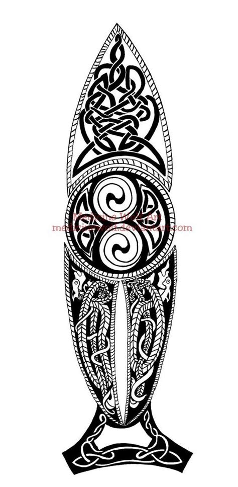 Festive pattern in tribal style. Celtic Spear by IkaikaDesign | Norse tattoo, Viking ...