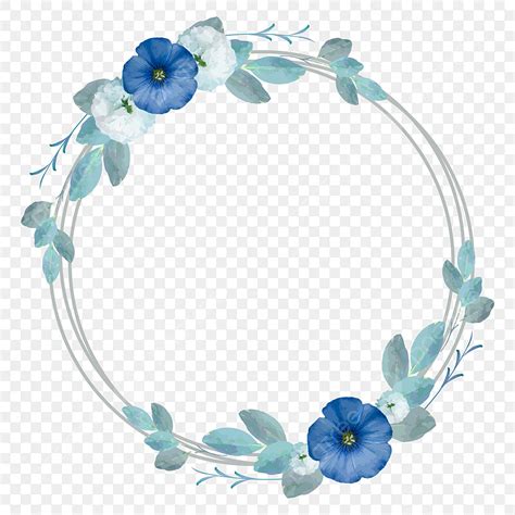 Blue Flower Frame Vector Hd Images Cirrcle Frames With Elegant Blue