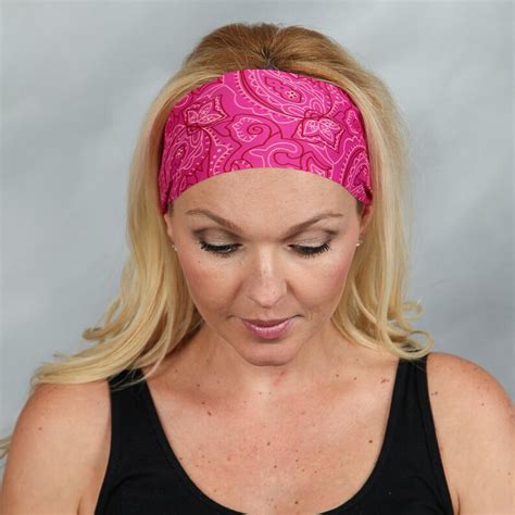 Yoga Headband Pink Fitness Headband Running Headband Workout Etsy