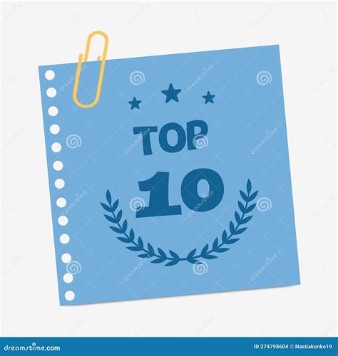 Top 10 Banner Flat Vector Illustration On White Background Stock