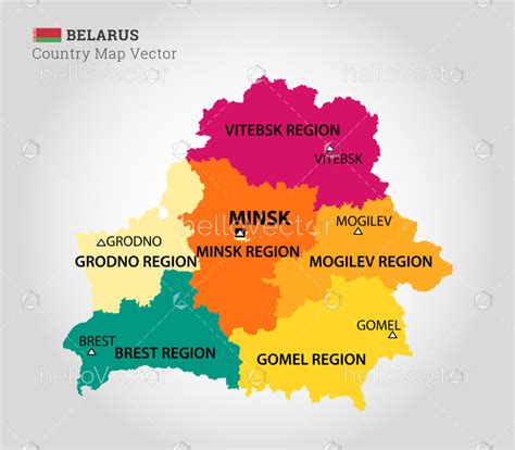 Detailed Map Of Belarus Vector Illustration Download Graphics