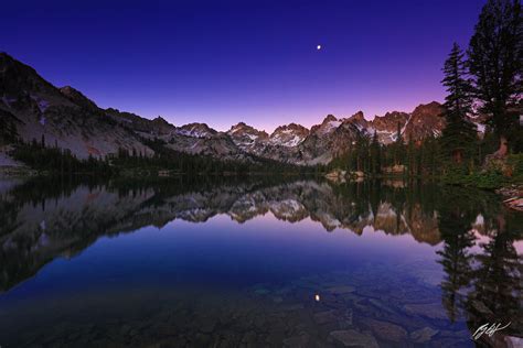 M195 Sunrise On The Sawtooth Mountains Reflected In Alice Lake Idaho