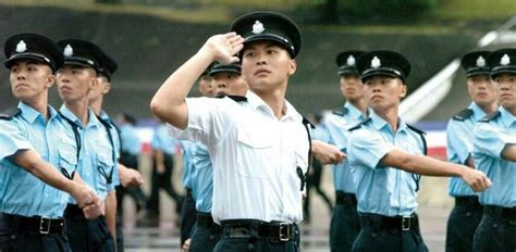 Hong Kong Police Officers Navy Uniforms Police Women Hong Kong