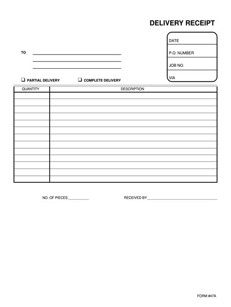Delivery Receipt Form Fill Out And Sign Printable Pdf Template Signnow