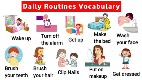 Vocabulary 40 Daily Routine Vocabulary With Sentence Listen And
