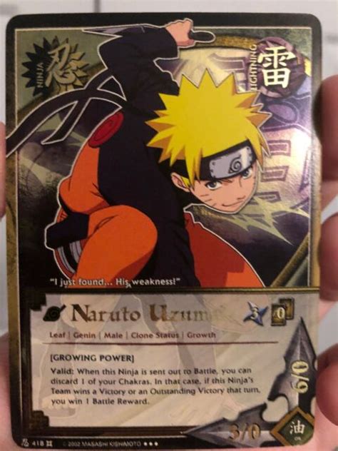 Naruto Tcg Super Rare Nm Naruto Uzumaki 418 Ebay