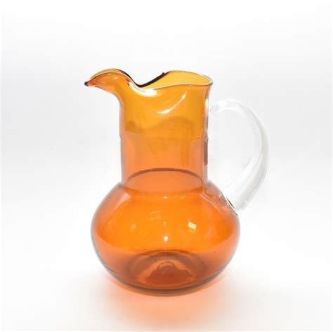 Blenko Orange Glass Pitcher