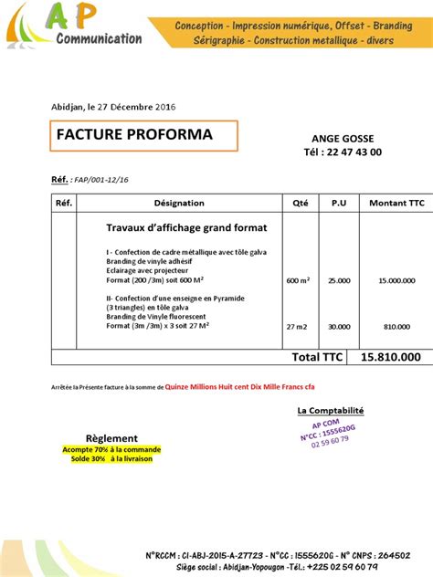 Facture Proforma