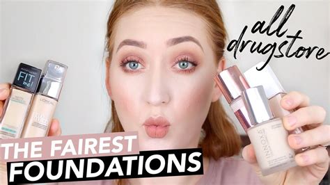 BEST DRUGSTORE FOUNDATIONS FOR VERY PALE FAIR SKIN SWATCHES YouTube