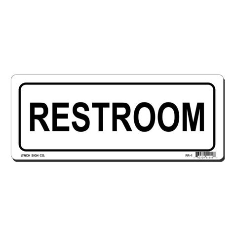Lynch Sign 10 In X 4 In Black On White Plastic Restroom Sign Rr 1