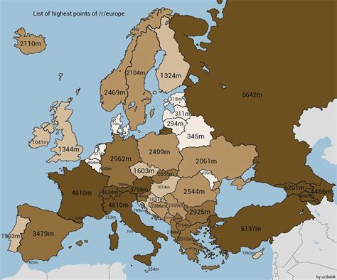 Highest Points Of European Countries Vivid Maps