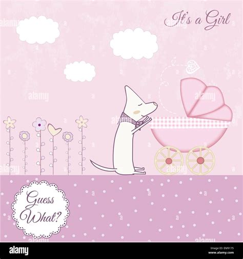 Baby Girl Announcement Stock Vector Image And Art Alamy