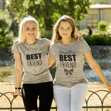 T Shirts Brunette Best Friend Blonde 2 Pack Matching Bff Shirts In 2021 Bff Shirts Best