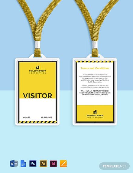 12 Visitor Id Card Templates Free Downloads