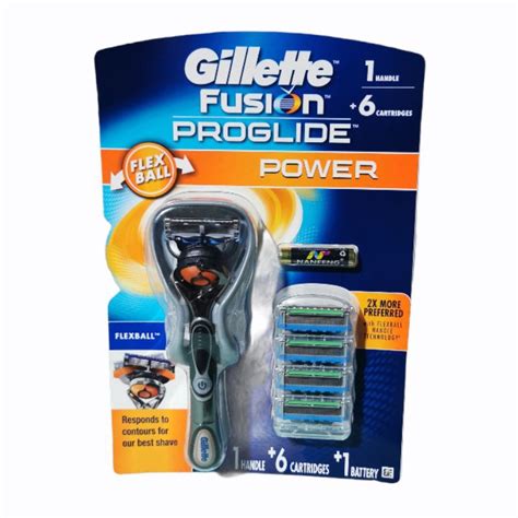 gillette fusion proglide razor 1 handle 6 cartridge plus 1 battery and gillette blue 2 shopee