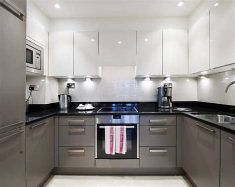 Flat white modern cabinets on dark grey floors. Contemporary Grey Kitchen Design Ideas, Photos ...