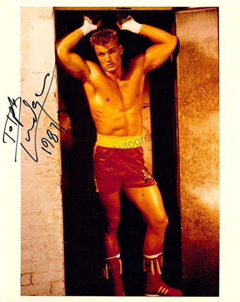 Dolph Lundgren Autograph Photo In Rocky Iv Tamino