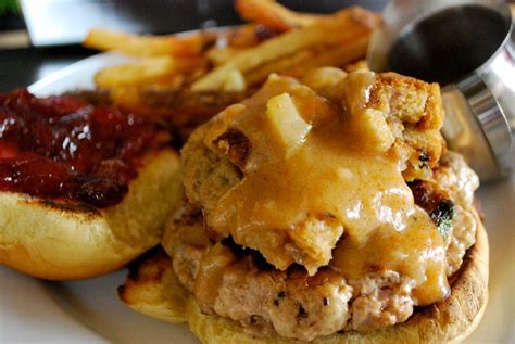 With spiced carrot 'fries' & cranberry mayo. PYT Thanksgiving turkey burger closer | Jessica Rossi | Flickr