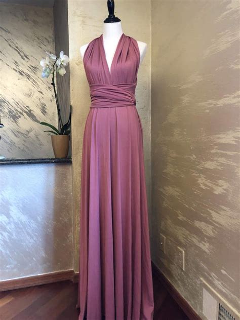 Etsy Bridesmaid Dress Infinity Dress Dusty Rose Mauve Floor Length Ad Maxi Wrap Convertible