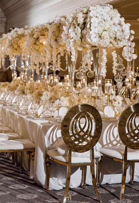 Romantic White And Gold Wedding | White and gold wedding themes, Gold