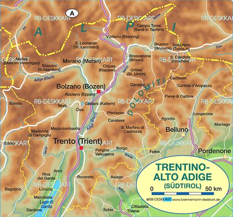Map Of Trentino Alto Adige Region In Italy Welt Atlasde