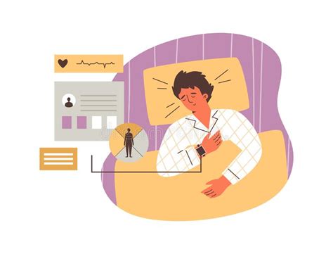 Night Sleep Monitoring Applications And Devices Banner Flat Vector