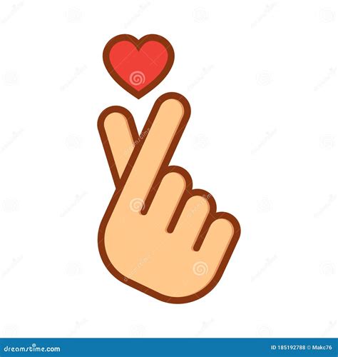 Korean Love Sign Hand Folded Into A Heart Symbol Stock Vector