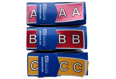 Rolls Of Full Size Alphabet Labels 24mm Ausrecord