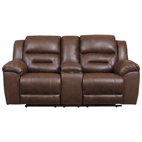 Signature Design By Ashley Stoneland Faux Leather Double Reclining