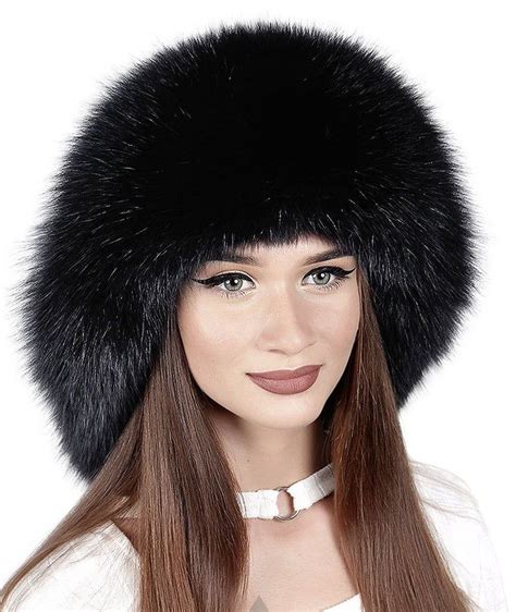 Luxury Winter Womens Fur Hat Russian Arctic Fox Fur With Etsy Luxury