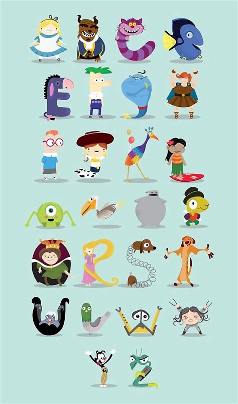 ‘animated Characters Abc By Mjdaluz
