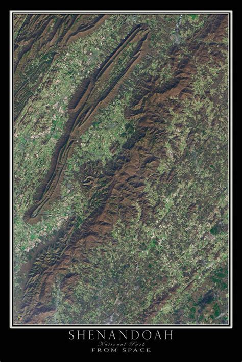 The Shenandoah National Park Virginia Satellite Poster Map Shenandoah
