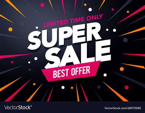 Promotion Big Super Sale Banner Discount Design Vector Image
