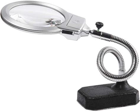 Magnifying Glass Large Stand 2 25x 5x Desktop Magnifier With 2 Led Jumbo Lens Hands Free With