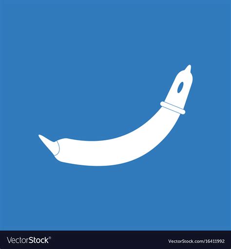 Icon On Background Condom On Banana Royalty Free Vector