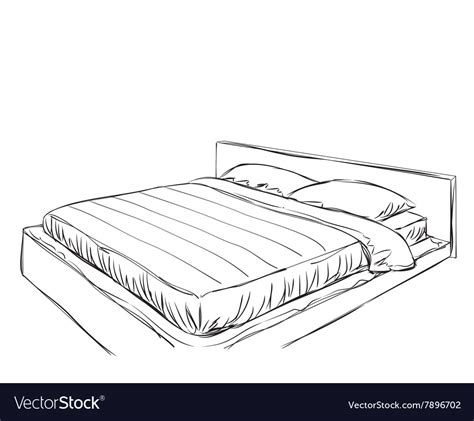 Bedroom Modern Interior Sketch Royalty Free Vector Image