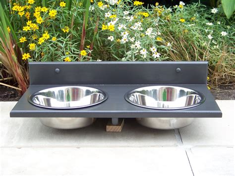 3 Quart Wall Mounted Dog Bowl Feeder Custom By Merlinsbarkproducts