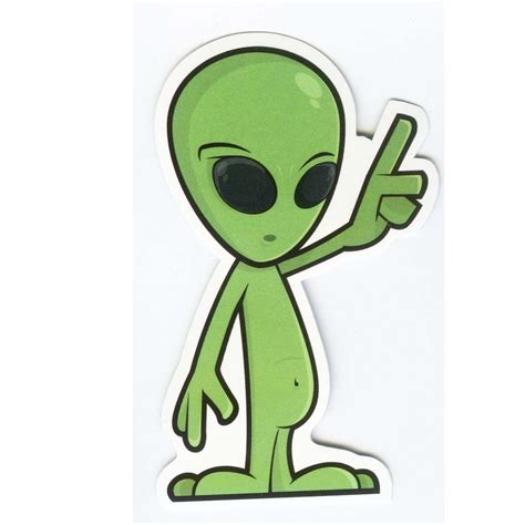 1001 Alien Cartoon Rock Height 9 Cm Decal Sticker