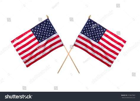 Two American Flags Crossing Each Other Stock Photo 315867983 Shutterstock