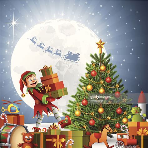 Christmas Night Scene High Res Vector Graphic Getty Images