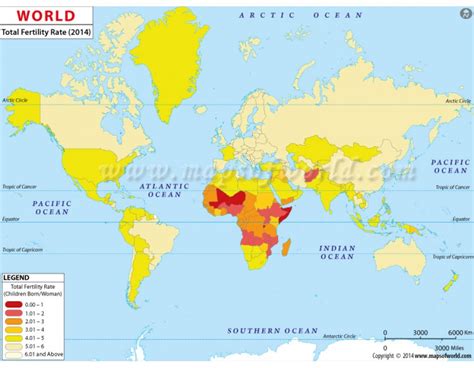 Buy World Map Of Total Fertility Rate
