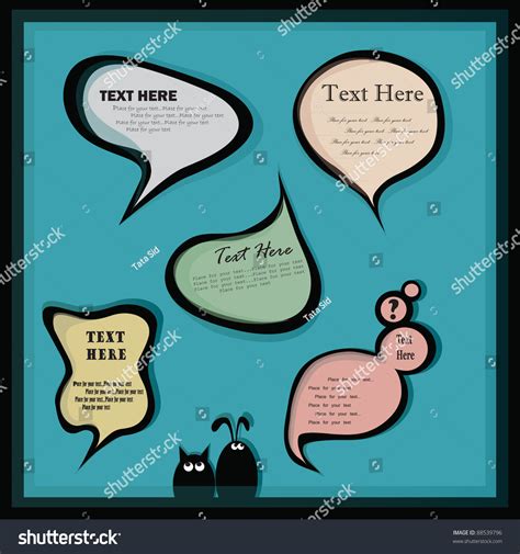 Bright Funny Speech Bubbles Set Stock Vector Illustration 88539796 Shutterstock
