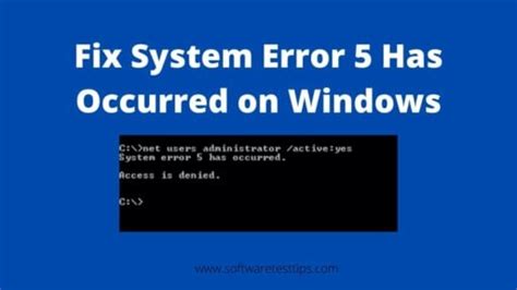 Fix System Error 5 Has Occurred On Windows