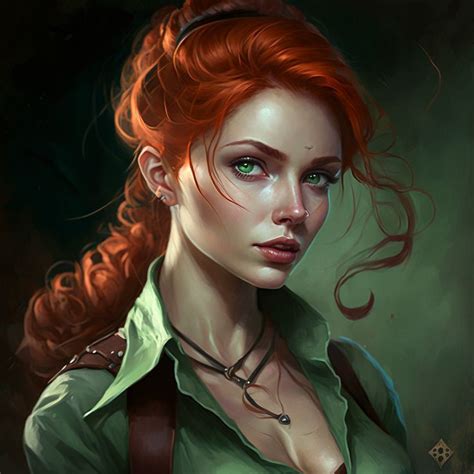 digital art red head women in 2023 redhead art fantasy character design concept art characters