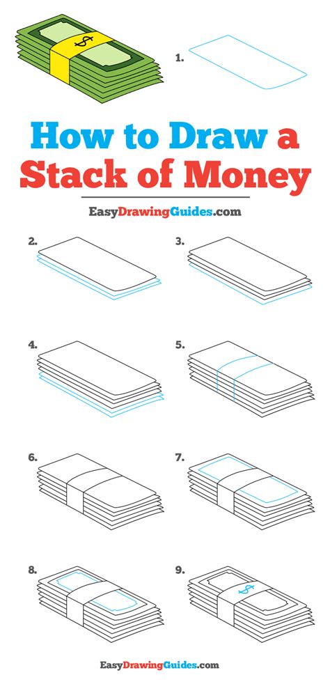How To Draw A Stack Of Money Really Easy Drawing Tutorial Drawing