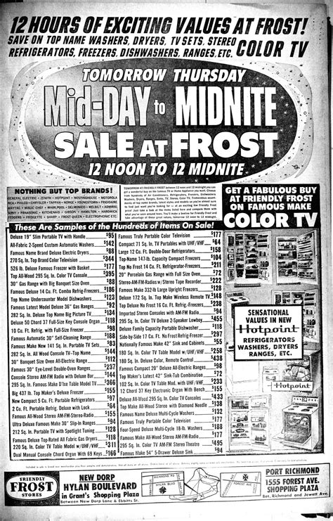 Advance historic page from October 1, 1969: Ad for Friendly Frost